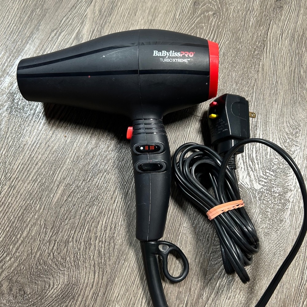 BaBylissPRO TurboXtreme Hair Dryer Black Red Professional BABP4000UC 1875W